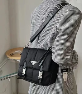 Replica Mens Handbags Prada Black Re Nylon Messenger Bag 29x22x10CM A141PP980 AA185315