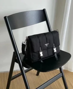 Replica Mens Handbags Prada Black Re Nylon Messenger Bag 29x22x10CM A141PP980 AA185315