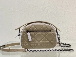 Dior Vibe Messenger Bag Beige Leather