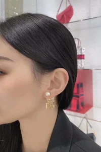 Replica Womens Jewelry Dior Tribales Monogram Earrings Gold A39PP130 AA185260