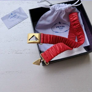 Replica Womens Belts Prada Red Elasticized Nappa Leather Belt 25MM A175PP240 AA185629