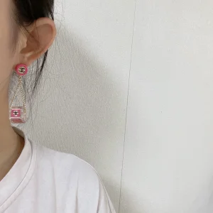 Replica Womens Jewelry Chanel CC N5 Crystals Earrings Pink A152PP180 AA185891
