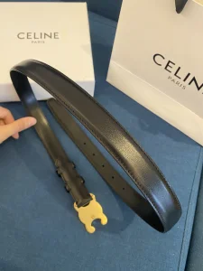 Replica Womens Belts Celine Cuir Triomphe Black Leather Belt A175PP240 AA186399