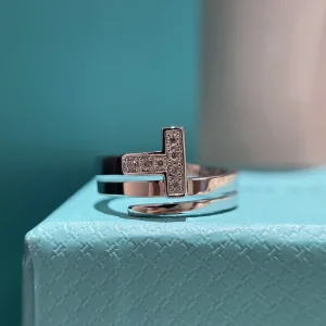 Tiffany T Diamond Square Wrap Rings Silver 