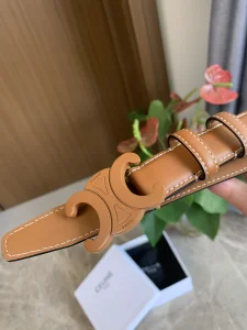 Replica Womens Belts Celine Triomphe Brown Calf Leather Belt 25MM A175PP240 AA187256