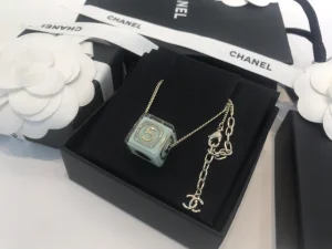 Replica Womens Jewelry Chanel Dice Pendant Necklace in Green A39PP180 AA187120