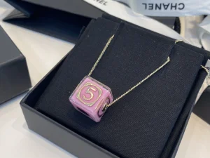 Replica Womens Jewelry Chanel Dice Pendant Necklace in Pink A39PP180 AA187117