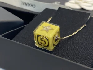 Replica Womens Jewelry Chanel Dice Pendant Necklace in Yellow A39PP180 AA187119