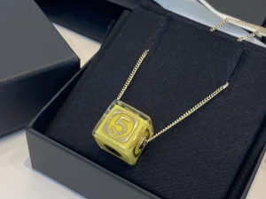 Replica Womens Jewelry Chanel Dice Pendant Necklace in Yellow A39PP180 AA187119