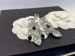 Replica Womens Jewelry Chanel Crystals CC Tassel Earrings A39PP180 AA187266