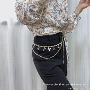 Replica Womens Belts Chanel Monogram Chain Belts A62PP280 AA187846