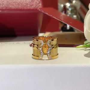 Replica Womens Jewelry Cartier Gold Diamonds Rings A173PP180 AA188549