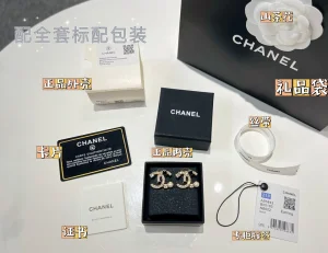 Replica Womens Jewelry Chanel Crystals CC Logo Earrings with Pearl A62P180 AA190388