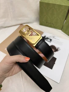Replica Mens Belts Gucci Black Leather Belt 35MM A175PP240 AA190586