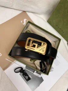 Replica Mens Belts Gucci Black Leather Belt 35MM A175PP240 AA190586