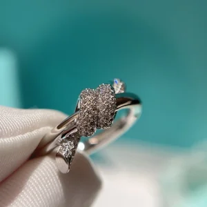 Tiffany Knot Rings Silver Diamonds 