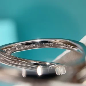 Replica Womens Jewelry Tiffany Knot Rings in Silver with Diamonds A173PP380 AA190579
