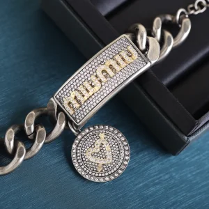 Essenceofluxury Womens Jewelry Miu Miu Pave Crystal Bracelet with Charm A205PP280 AA191658