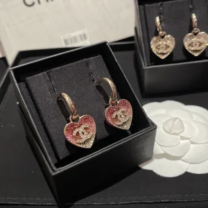 Replica Womens Jewelry Chanel Crystals CC and Heart Earrings A173PP180 AA191969