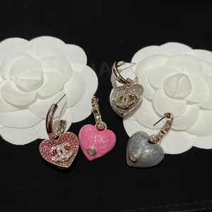 Replica Womens Jewelry Chanel Crystals CC and Heart Earrings A173PP180 AA191969
