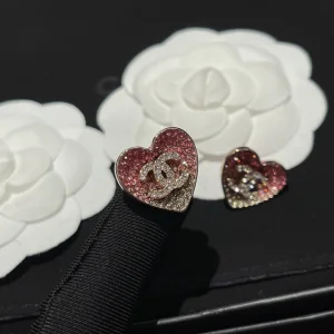 Replica Womens Jewelry Chanel Crystals CC and Heart Earrings A173PP180 AA191970