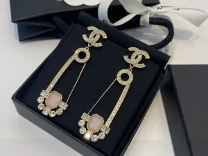 Essenceofluxury Womens Jewelry Chanel Crystals CC Pin Earrings A39PP180 AA192611