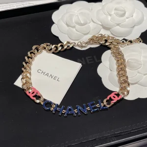 Chanel CC Monogram Chain Choker Necklace