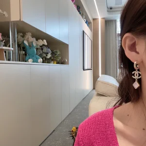 Essenceofluxury Womens Jewelry Chanel Crystals CC Logo Earrings A39PP180 AA192819