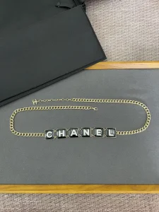 Essenceofluxury Womens Belts Chanel Monogram Logo Chain Belt A175PP240 AA193265