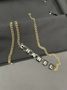 Essenceofluxury Womens Belts Chanel Monogram Logo Chain Belt A175PP240 AA193265