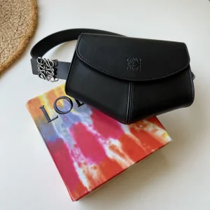 Loewe Leather Anagram Belt Pouch Black 