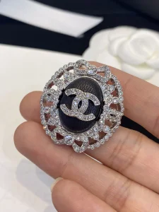 Chanel Crystals CC Logo Brooch 