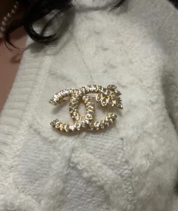 Essenceofluxury Womens Jewelry Chanel Crystals CC Logo Brooch A39PP180 AA194562