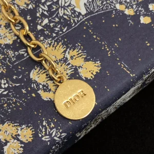 Essenceofluxury Womens Jewelry Dior Crystals CD Navy Necklace in Gold A39PP280 AA194564