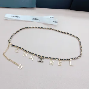 Essenceofluxury Womens Belts Chanel CC Logo Monogram Leather Chain Belt A175PP240 AA196065