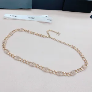 Essenceofluxury Womens Belts Chanel Multi Crystals CC Logo Chain Belt A175PP240 AA196064