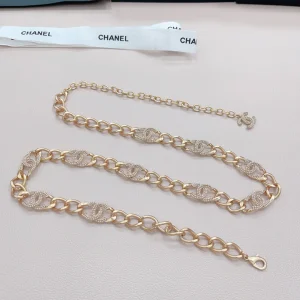 Essenceofluxury Womens Belts Chanel Multi Crystals CC Logo Chain Belt A175PP240 AA196064