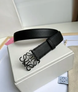 Loewe Anagram Leather Belt Black Brown 32MM 