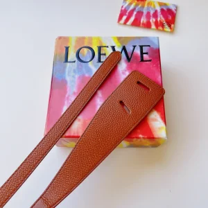 Essenceofluxury Womens Belts Loewe Leather Knot Belt in Brown 40MM A175PP240 AA196025