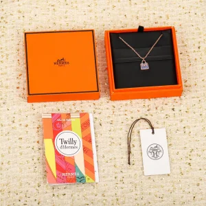 Essenceofluxury Womens Jewelry Hermes Amulettes Constance Necklaces in Blue A152PP380 AA196012