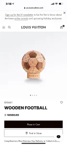 Essenceofluxury Womens Accessories Louis Vuitton Wooden Football GI0661 A130PP1280 AA196350