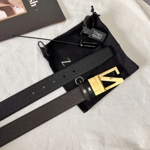 Essenceofluxury Mens Belts Zegna Leather Belt in Black Brown A175PP240 AA196619