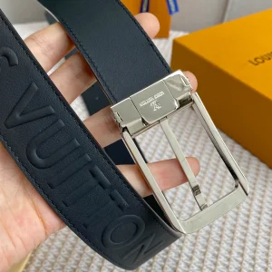 Essenceofluxury Womens Belts Louis Vuitton LV Black Leather Belt 35MM A175PP240 AA196612