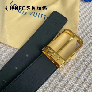 Essenceofluxury Womens Belts Louis Vuitton LV Black Leather Belt 35MM A175PP240 AA196613
