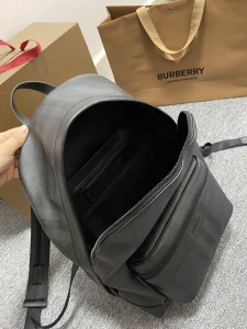 Essenceofluxury Mens Handbags Burberry Check Backpack in Black 42x14x30CM A196PP980 AA197897