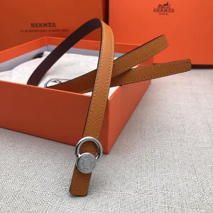 Essenceofluxury Womens Belts Hermes Leather Belt in Brown Red 13MM A175PP240 AA197868