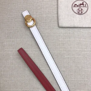Essenceofluxury Womens Belts Hermes Leather Belt in White Red 13MM A175PP240 AA197863