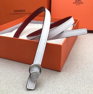 Essenceofluxury Womens Belts Hermes Leather Belt in White Red 13MM A175PP240 AA197864