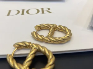 Essenceofluxury Womens Jewelry Dior Gold CD Navy Earrings A39PP180 AA198665