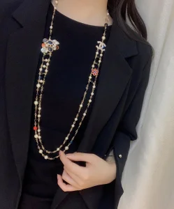 Essenceofluxury Womens Jewelry Chanel Long Multicolor Pearls Necklaces A205PP480 AA198918
